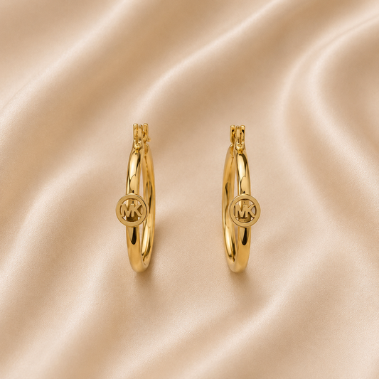 Par de Aretes de acero inoxidable Dorado (88-193)