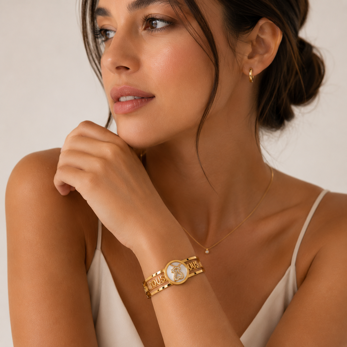 Brazalete de acero inoxidable con osito 6cm (88-56)