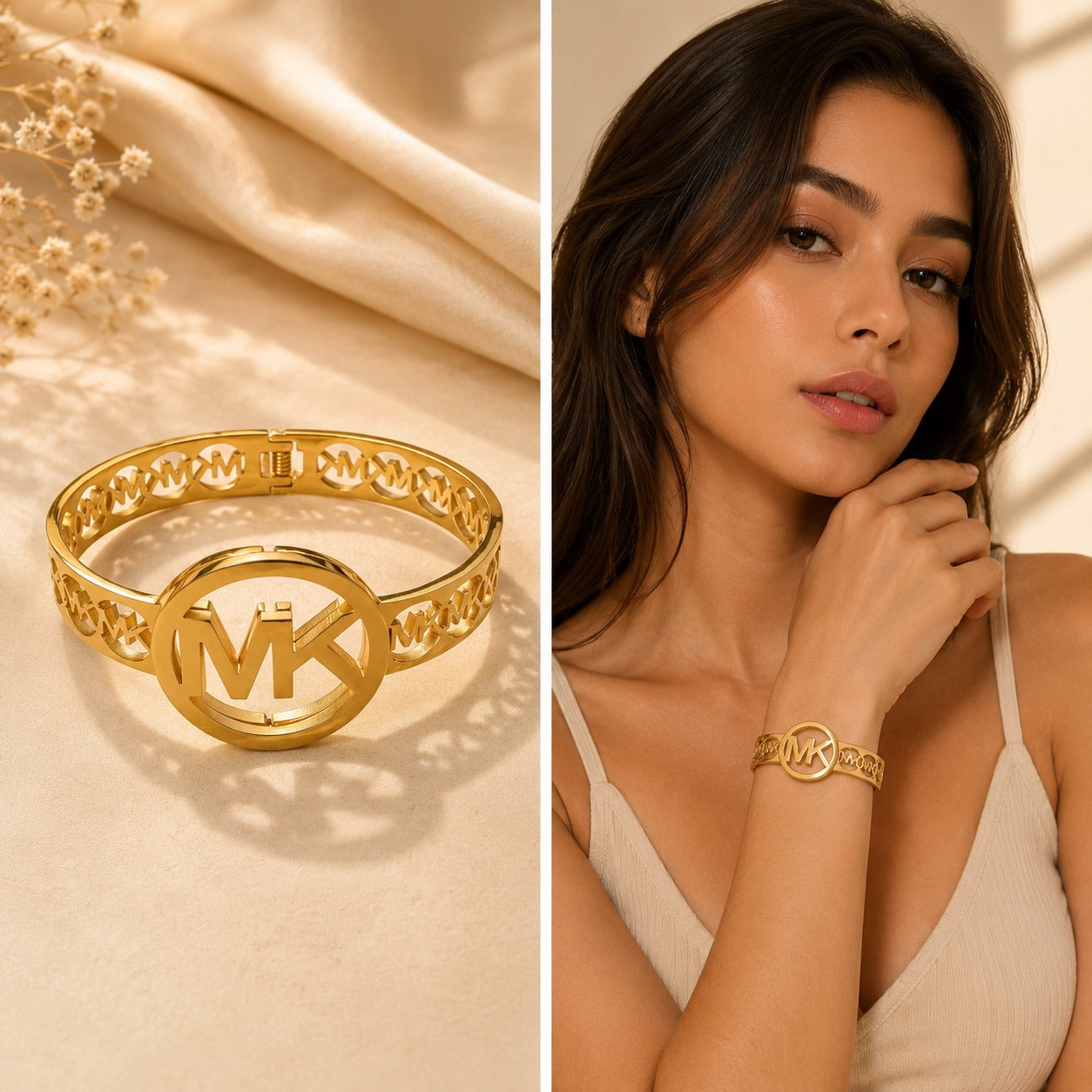 Brazalete de acero inoxidable color Dorado (88-64)