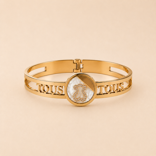 Brazalete de acero inoxidable con osito 6cm (88-56)