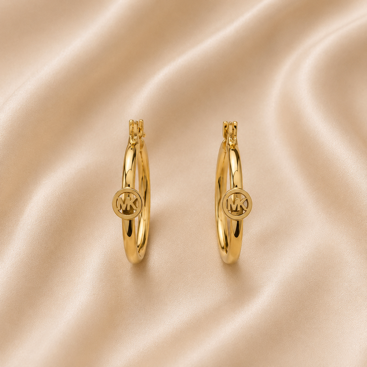 Par de Aretes de acero inoxidable Dorado (88-193)