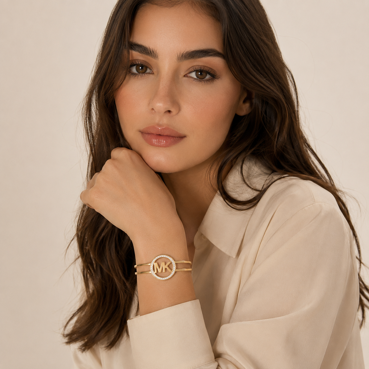 Brazalete de acero inoxidable Dorado de 6cm (88-60)