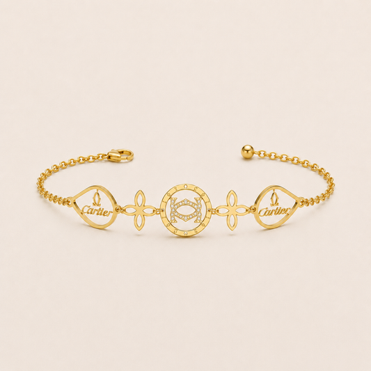 Pulsera de acero inoxidable ajustable con 20 cristales (88-20)