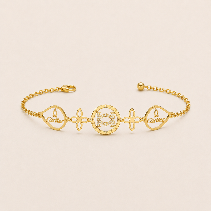 Pulsera de acero inoxidable ajustable con 20 cristales (88-20)