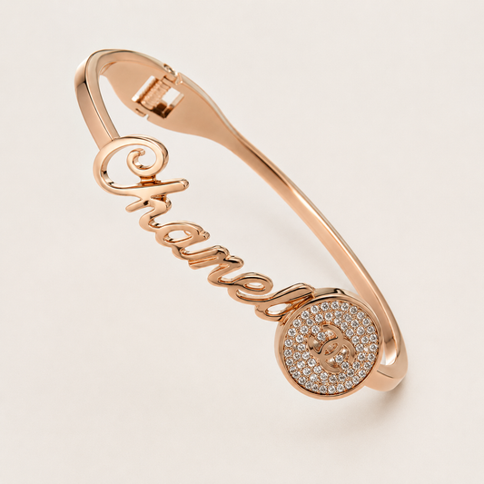 Brazalete de acero inoxidable múltiples cristales 6cm (88-62)