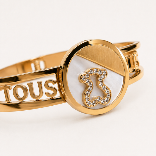 Brazalete de acero inoxidable con osito 6cm (88-56)