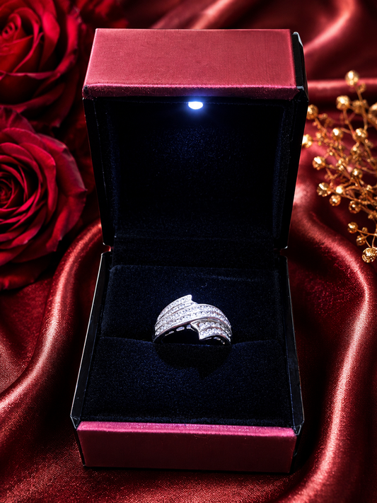 CAJITA LUZ LED COLOR VINO PARA 1 ANILLO (89-5)