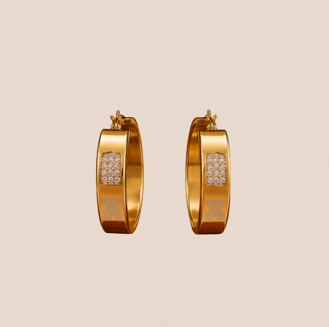 Par de aretes de Acero Inoxidable con Osito (88-199)