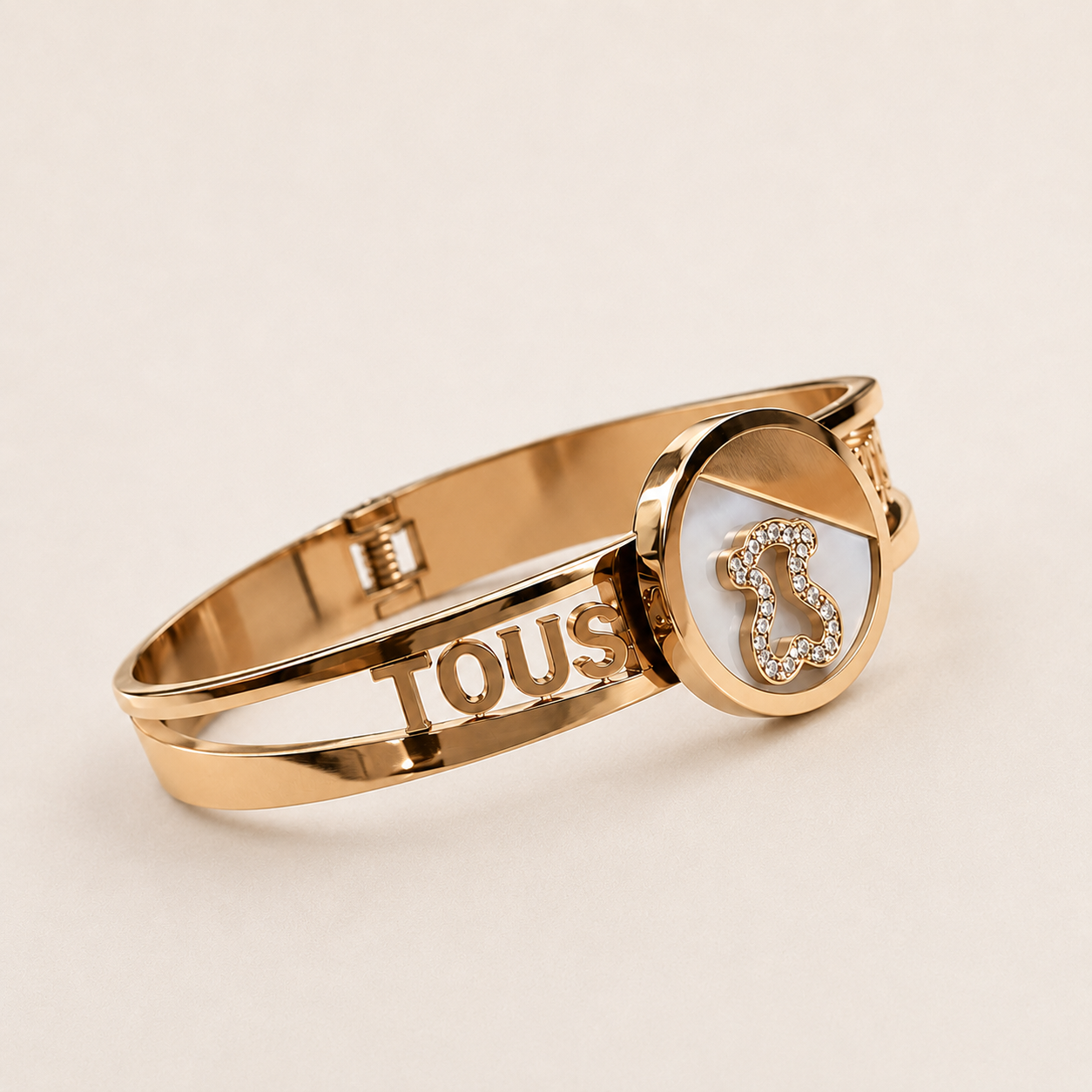 Brazalete de acero inoxidable con osito 6cm (88-56)