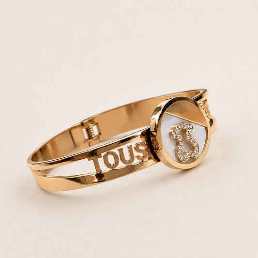 Brazalete de acero inoxidable con osito 6cm (88-56)