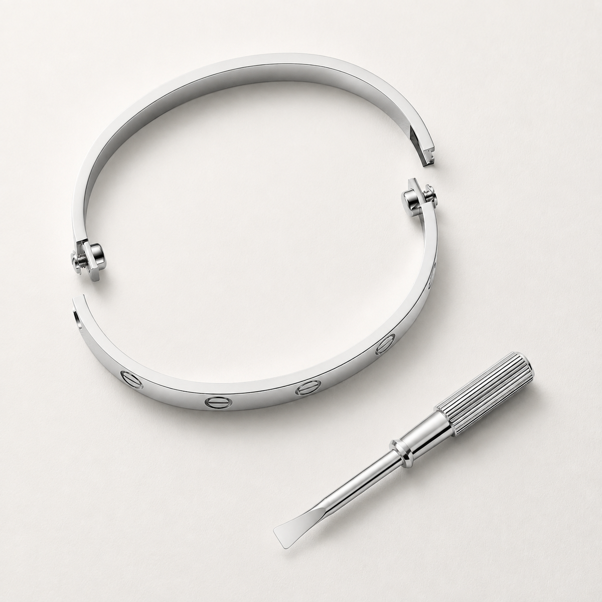 Brazalete mediano de acero inoxidable Clásico de 5cm