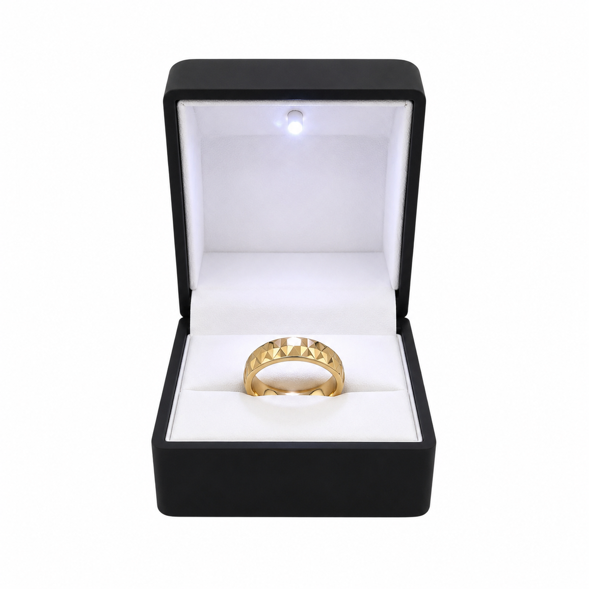 CAJITA LED NEGRO MATE PARA 1 ANILLO (81F-4)