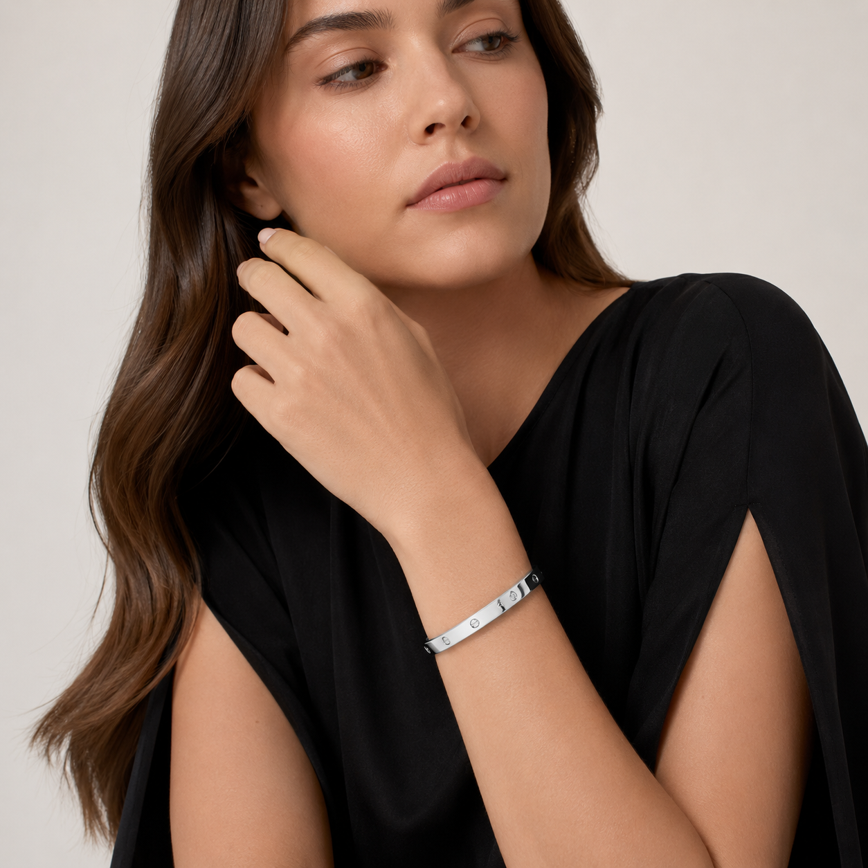 Pulsera tamaño clásico Plateado Acero quirurgico (X5A)