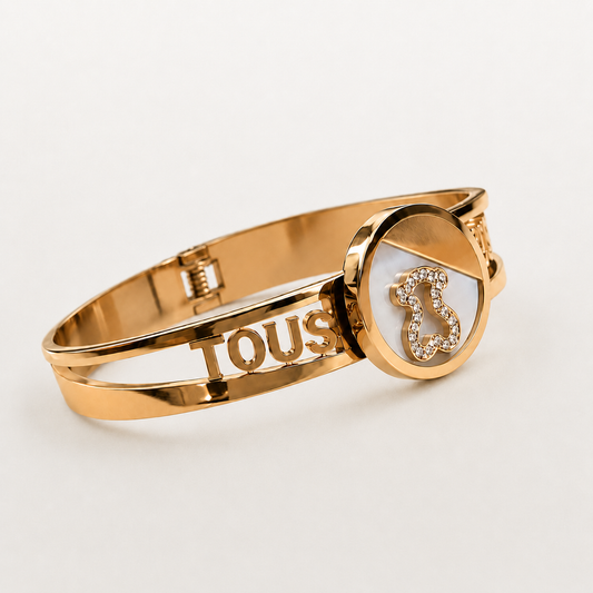 Brazalete de acero inoxidable con osito 6cm (88-56)
