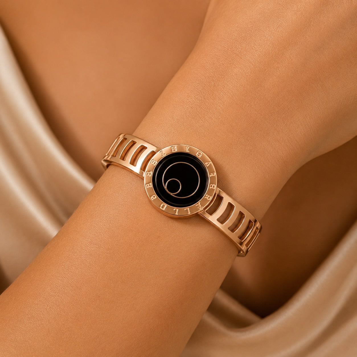 Brazalete de acero inoxidable Color rosa (88-66)
