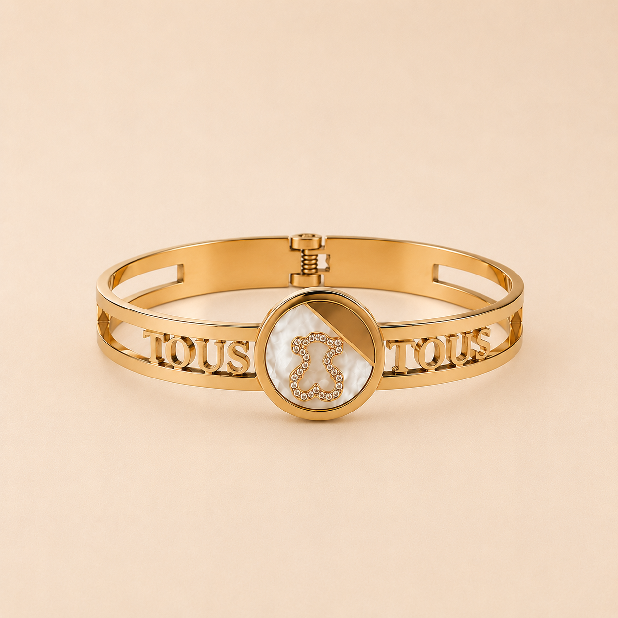 Brazalete de acero inoxidable con osito 6cm (88-56)